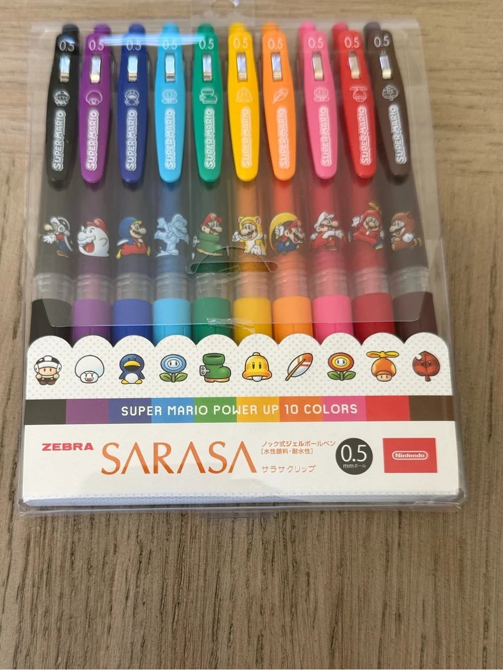 Super Mario Power Up SARASA Gel Pen 10 .5mm Nintendo Store Tokyo EXCLUSIVE NEW